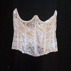 Vintage White Lace Underbust Corset